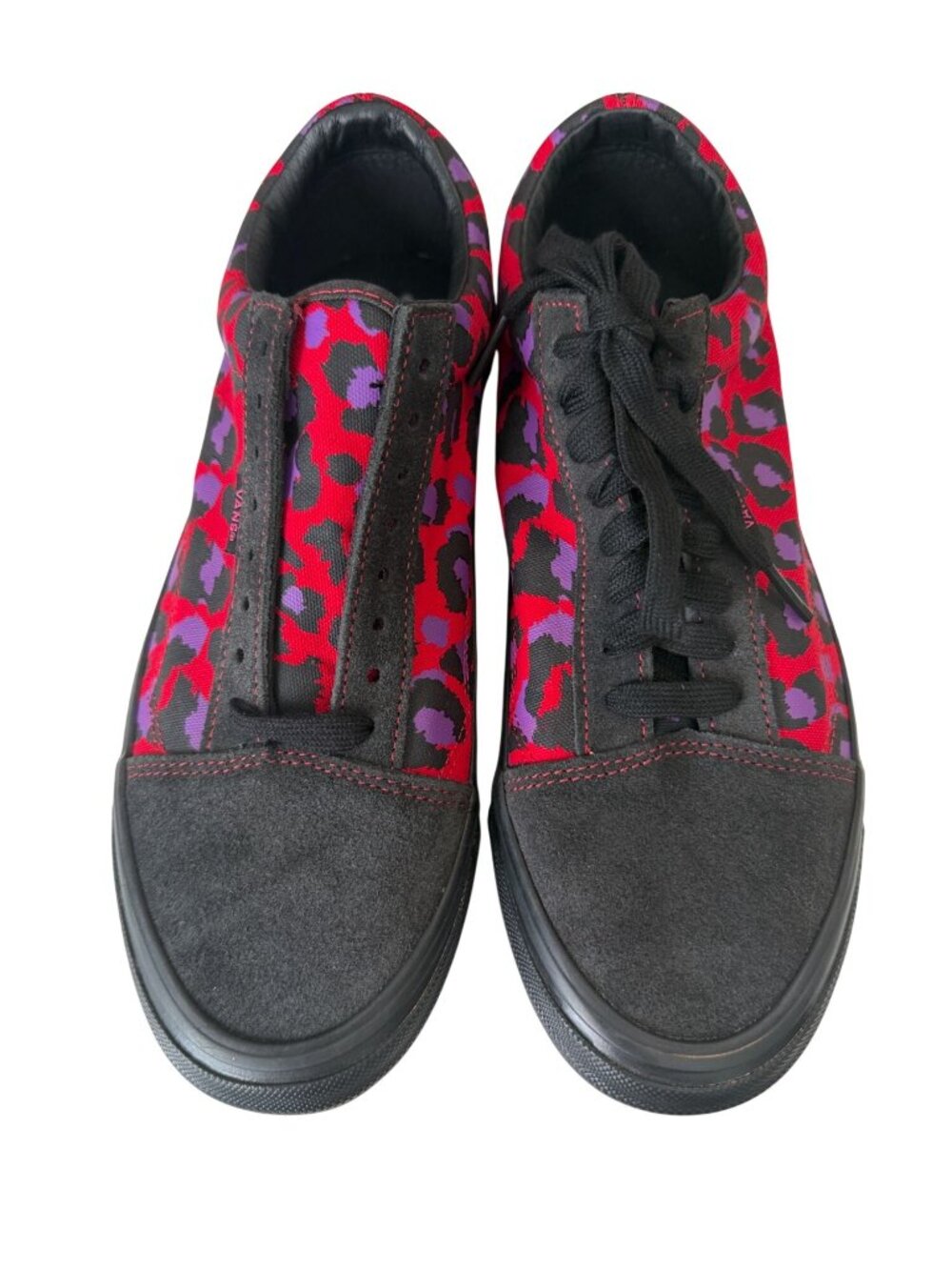 Vans Vault Old Skool Ns OG L Stray Rats Raven Racing Red Leopard Sneakers Sz 10 - Picture 2 of 7